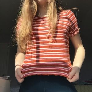 ribbed lettuce sleeve top